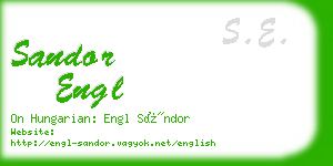 sandor engl business card